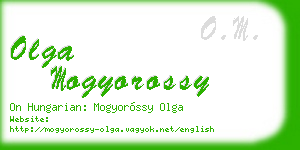 olga mogyorossy business card
