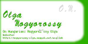 olga mogyorossy business card